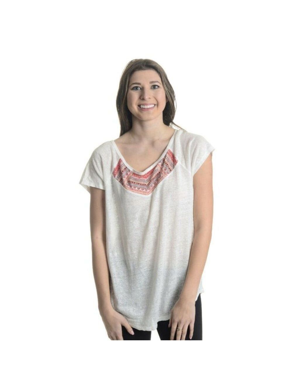 Joie 'Kumariah' Tribal Print Scoop Neck Tee Top L